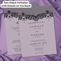 Gothic Black Lace Purple Until Death Wedding