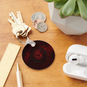 Gothic Black Magic Seals Monogram Keychain