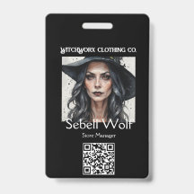 Gothic Black Pentacle Employee Badge