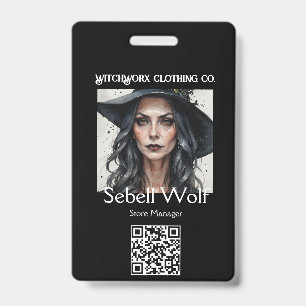 Gothic Black Pentacle Employee Badge