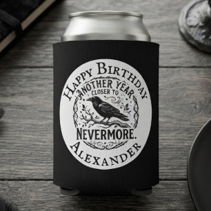 Gothic Black Raven Nevermore Birthday Can Cooler