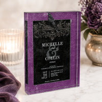 Gothic Black Raven Roses Purple Wedding Keepsake