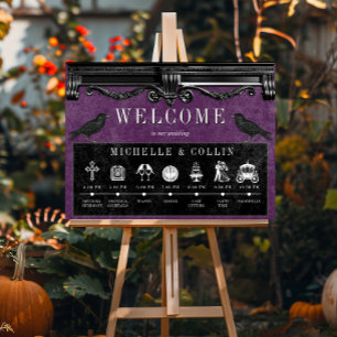 Gothic Black Ravens & Purple Order of Events Poster