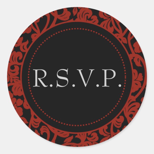 Gothic Black & Red Flourish Envelope Seals (Front)