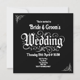 Gothic Black Rock Metal Wedding Personalized Names