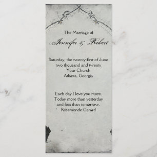 Gothic Black Rose Trellis Wedding Program