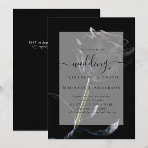 Gothic Black Roses Goth Wedding Invite