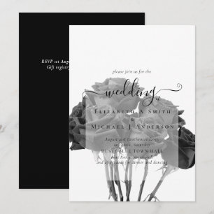 Gothic Black Roses Goth Wedding Invite