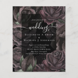 Gothic Black Roses Goth Wedding Invite Flyer