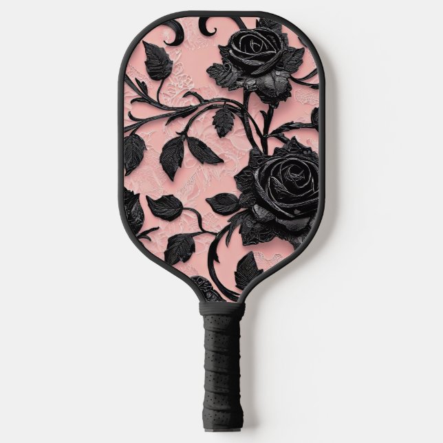 Gothic Black Roses  Pickleball Paddle (Front)