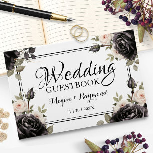 Gothic Black Roses Vintage Goth Wedding Guest Book