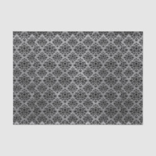 Gothic Black Skull Grunge Damask Pattern Tissue Paper