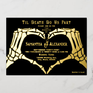 Gothic Black Wedding Skeleton Hands Till Death