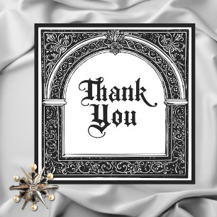 Gothic Black White Medieval Until Death Thank You Card