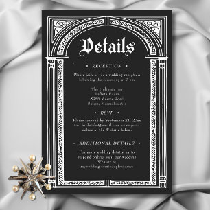 Gothic Black White Medieval Until Death Wedding Enclosure Card