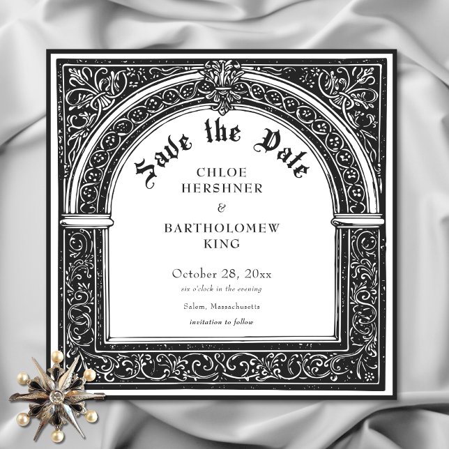 Gothic Black White Medieval Until Death Wedding Save The Date (Gothic Black White Medieval Until Death Wedding Save the Date)