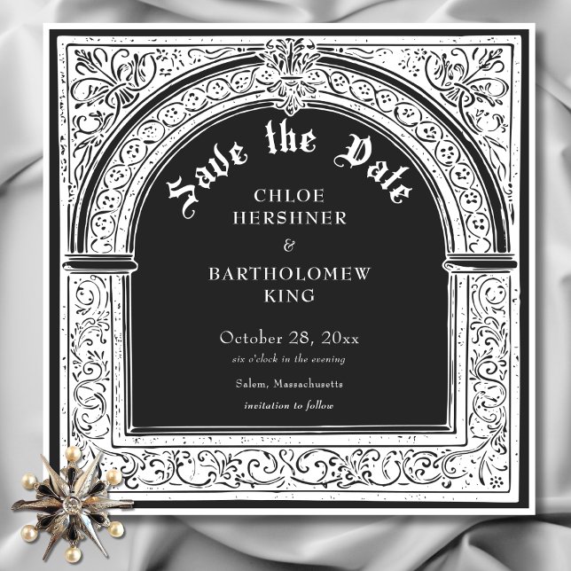 Gothic Black White Medieval Until Death Wedding Save The Date (Gothic Black White Medieval Until Death Wedding Save The Date)