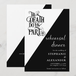 Gothic Black White Till Death Do Us Part Rehearsal Invitation