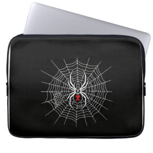 Gothic Black Widow Spider Heart Web Vintage Aesthe Laptop Sleeve