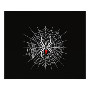 Gothic Black Widow Spider Heart Web Vintage Aesthe Photo Print