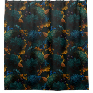 Gothic Blue And Yellow Bold Moody Florals