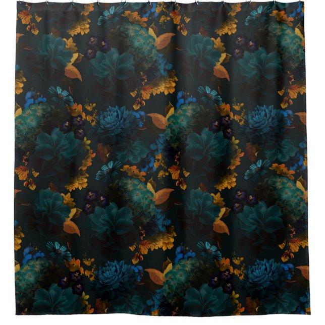 Gothic Blue And Yellow Bold Moody Florals (Front)