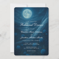 Gothic Blue Beach Moon Skeleton Rehearsal Dinner