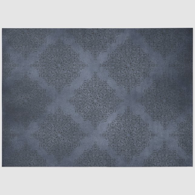 Gothic Blue Damask Series Design 5 Tissue Paper (Front)