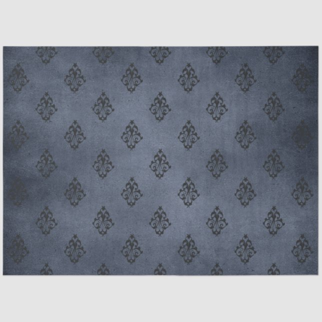 Gothic Blue Damask Series Design 7 Tissue Paper (Front)