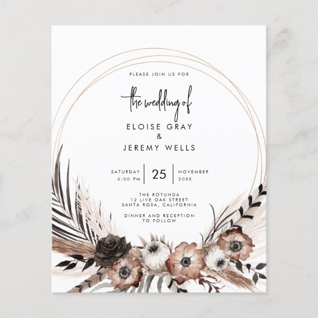 Gothic Boho Wedding Invitation (Front)