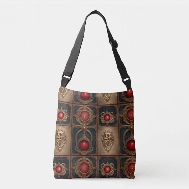 Gothic Book Cover Crossbody Bag (Front)