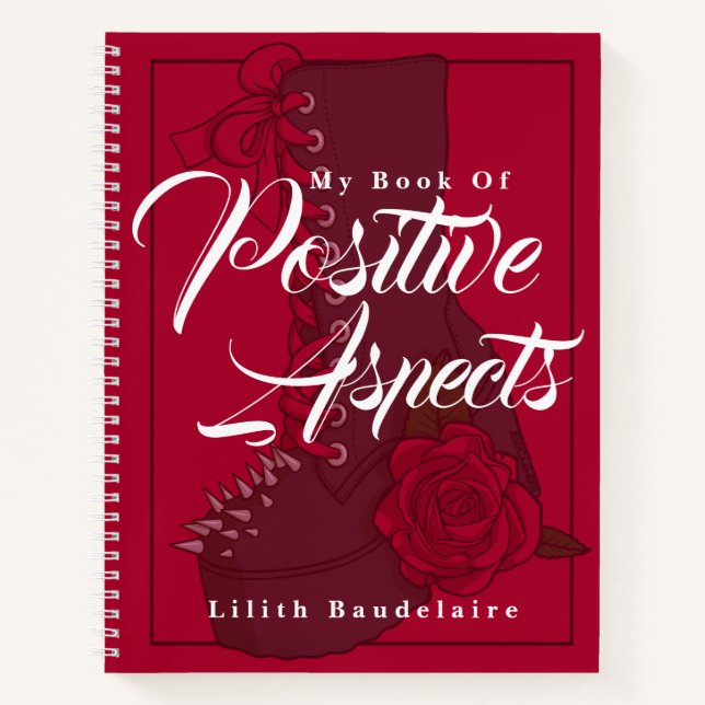 Gothic Boot Red Script Book of Positive Aspects (Front)
