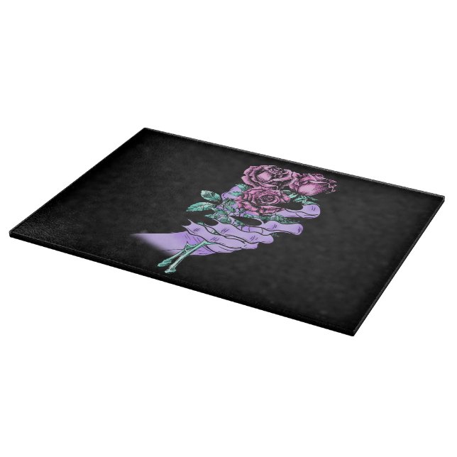 Gothic Bouquet Glass Cutting Board (Corner)