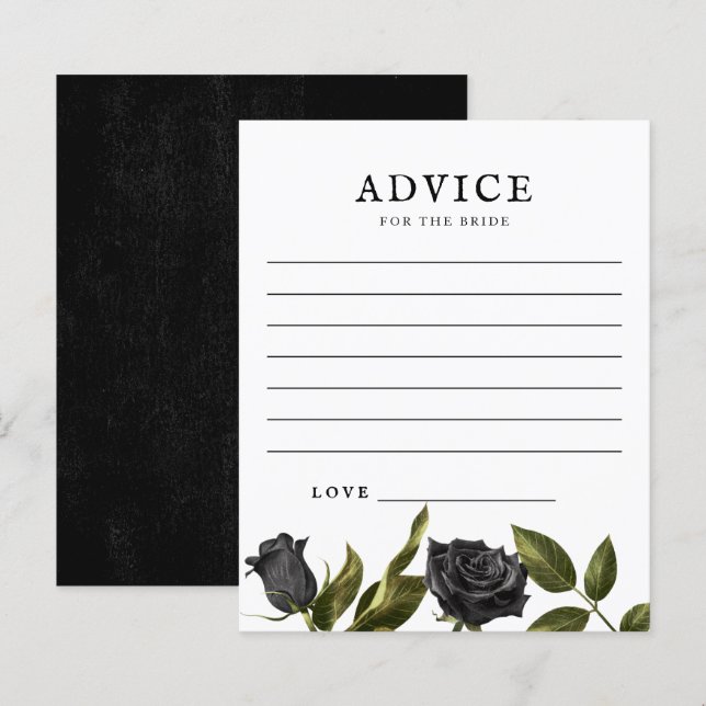 Gothic Bridal Shower Advice For The Bride (Front/Back)