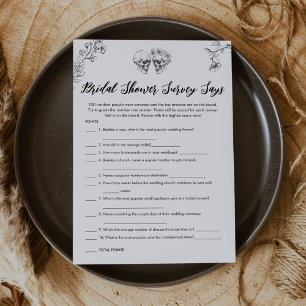 Gothic Bridal Shower Survey Says Game Card
