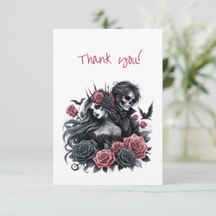 Gothic Bride and Groom Thank You Card