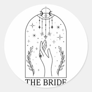 Gothic Bride Coven Tarot Matching Bachelorette Par Classic Round Sticker