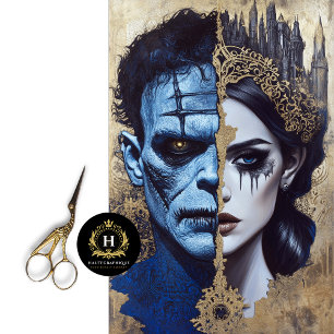 Gothic Bride Frankenstein Monster Queen Deoupage Tissue Paper