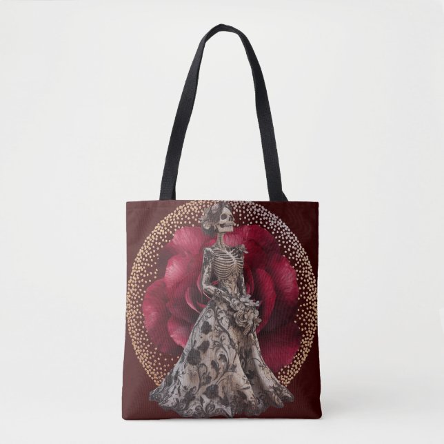 Gothic Bride in Crimson Red  Tote Bag (Front)