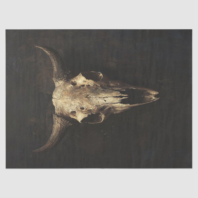 Gothic Bull Skull Decoupage Tissue Paper (Front)