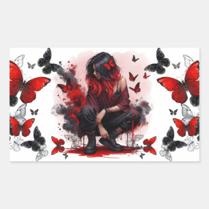 Gothic butterflies & Lady fantasy Sticker