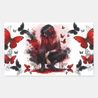 Gothic butterflies & Lady fantasy Sticker