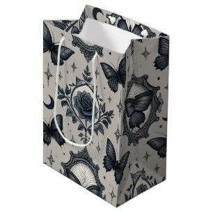 Gothic Butterfly Floral Pattern (2) Medium Gift Bag