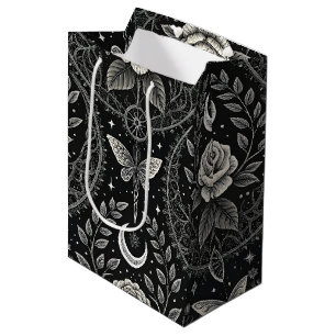 Gothic Butterfly Floral Pattern (3) Medium Gift Bag