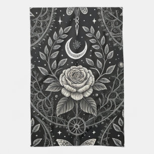 Gothic Butterfly Floral Pattern (4) Kitchen Towel