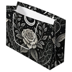 Gothic Butterfly Floral Pattern (4) Large Gift Bag