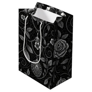 Gothic Butterfly Floral Pattern (4) Medium Gift Bag