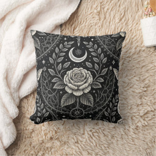 Gothic Butterfly Floral Pattern (4) Throw Pillow