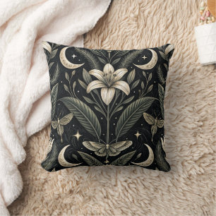 Gothic Butterfly Floral Pattern (5) Throw Pillow