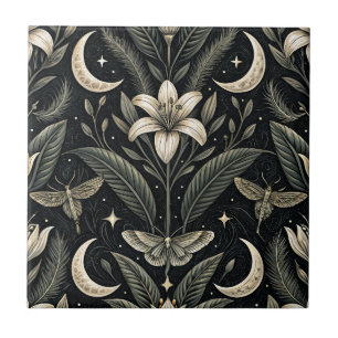 Gothic Butterfly Floral Pattern (5) Tile